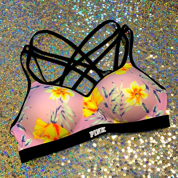 PINK Victoria's Secret Other - 🏄♀️ Strappy Front Tropical VS PINK Ultimate Sports Bra